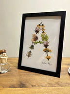 Cuadro letra A con flores prensadas