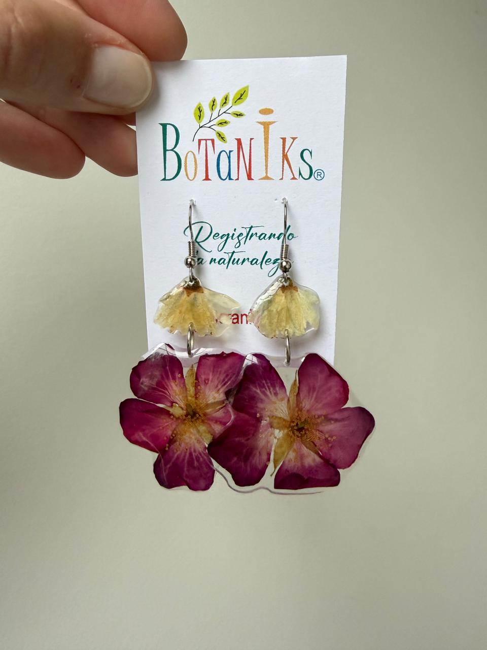 Aros de flores prensadas dobles