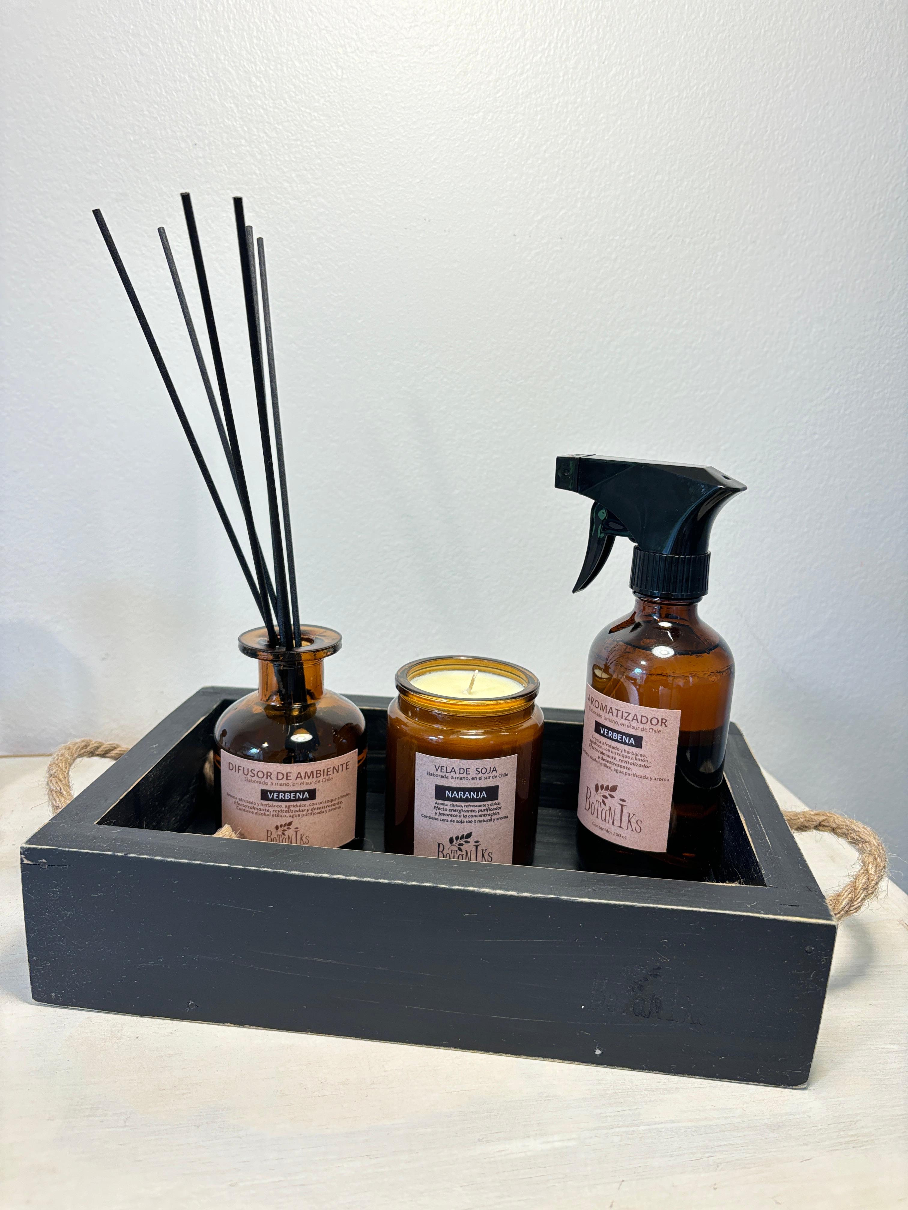 Aromatizador + Difusor ambiente + Vela aromática